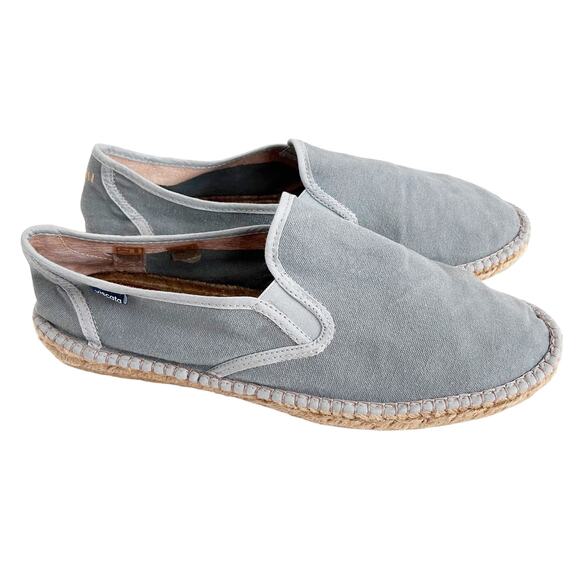 Viscata Barcelona Gray Espadrille Flats Sz 45 Sz 12 - Picture 1 of 10